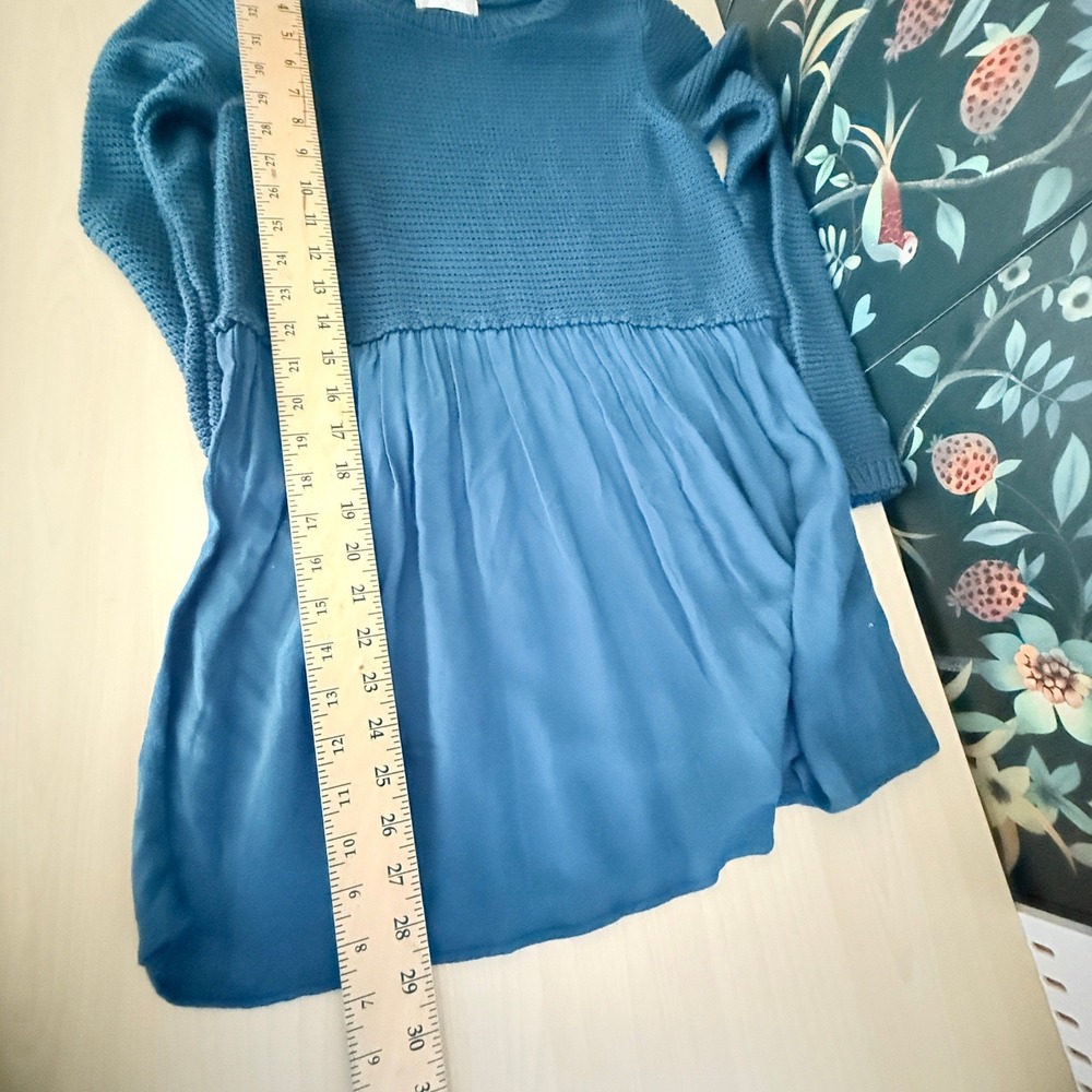 Altar'd State Teal Knit Peplum Tunic Sweater Top mini‎ dress Size S maximalism - Picture 4 of 5